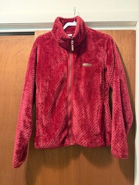 Columbia Plush Full-Zip Jacket in Red/wine color